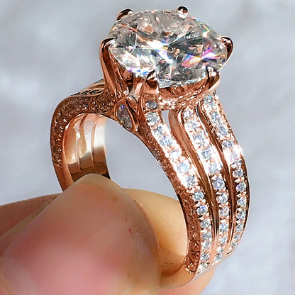 F1801 Women's White Gold Diamond Ring Oval Cut Lab Grown Diamond Engagement Ring D Color Side Stones