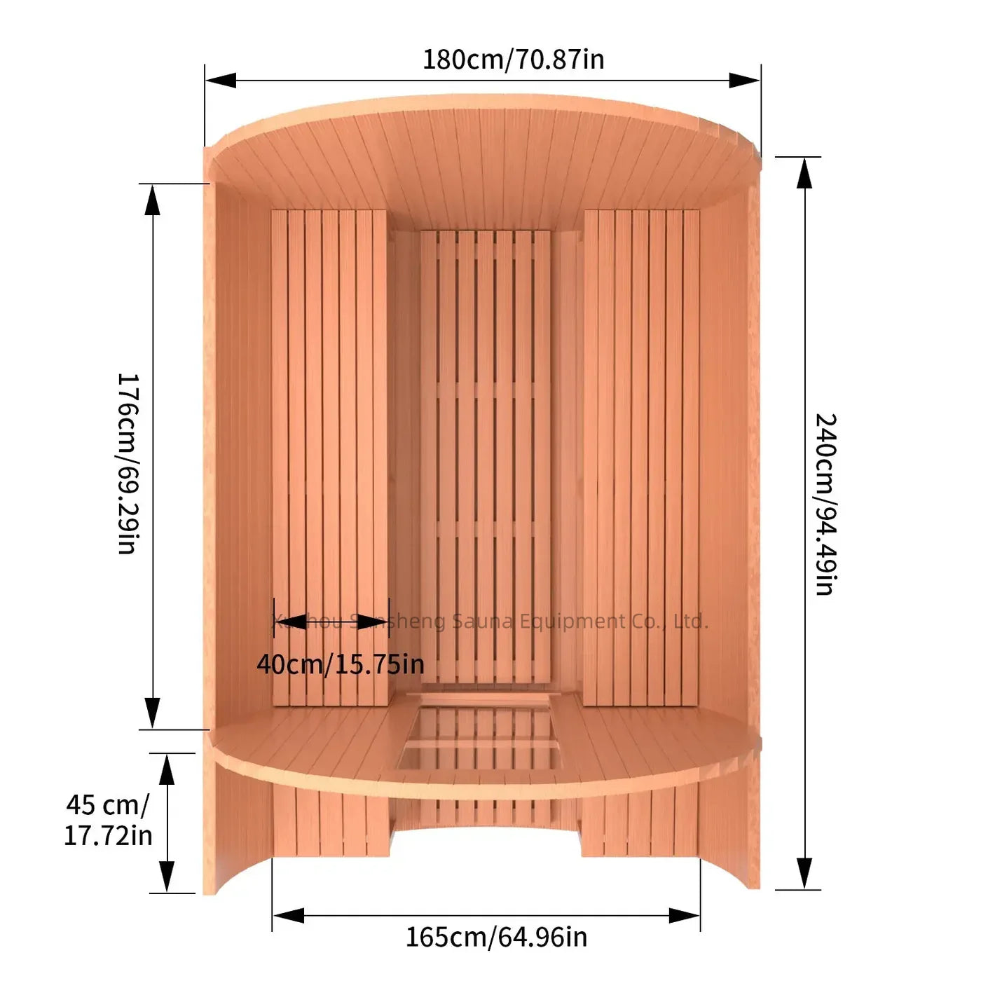 Premium Red Cedar Barrel Sauna - 6 Person Outdoor Steam Sauna with Asphalt Roof & Front Porch