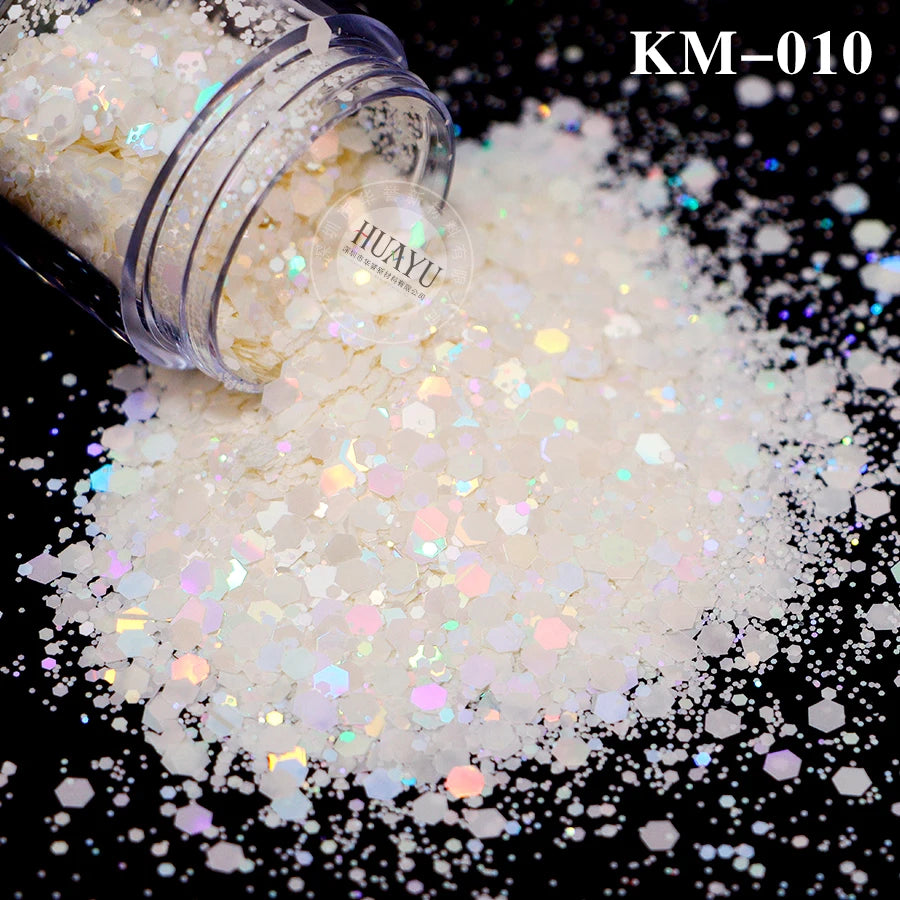 Bulk KG Bag Holographic Macaron Glitters Solvent Resistant Polyester Chunky Glitter for Resin Craft Tumbler Snowglobe