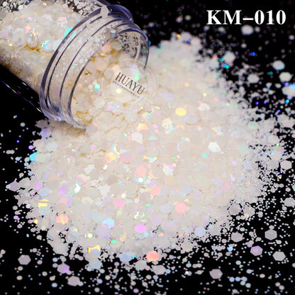 Bulk KG Bag Holographic Macaron Glitters Solvent Resistant Polyester Chunky Glitter for Resin Craft Tumbler Snowglobe