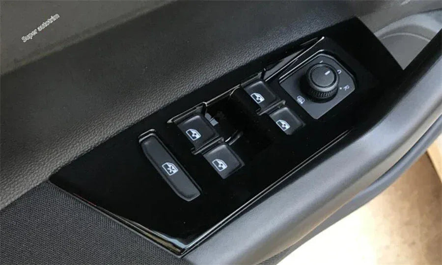 Center Control Gear Shift Panel Inner Door Armrest Handle Cover Trim Black Fit For VW Volkswagen Polo 2019 - 2023 Accessories