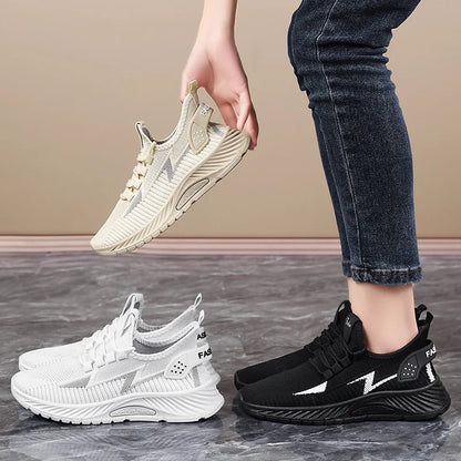 Women's Summer Casual Sneakers Comfortable Soft Sole Fitness Walking Shoes with Breathable Mesh Sports Shoes