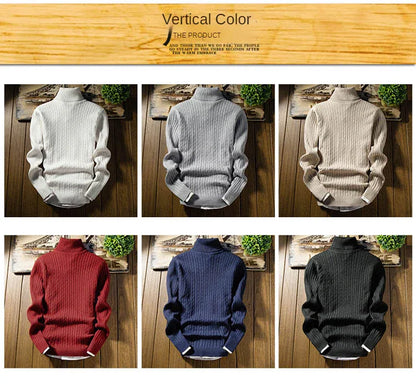 2023 Winter High Neck Thick Warm Sweater Men Turtleneck Brand Mens Sweaters Slim Fit Pullover Men Knitwear Male Double Collar3Xl