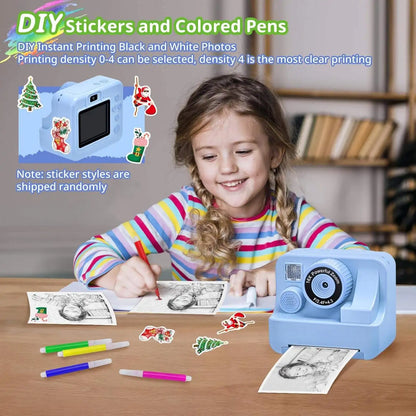 JXD Printable Toy Camera Very Portable Dual Lens Selfie Camera for Kids 1080P HD Photo with Printing Paper Best Gift