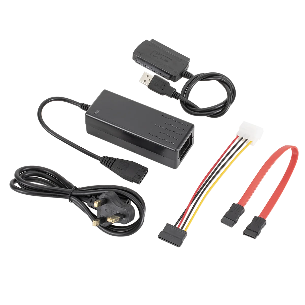 USB 2.0 IDE/SATA 3-in-1 Cable Power Supply ROHS Certified Tinned Copper Conductor Braid Shielding PVC Jacket in Stock