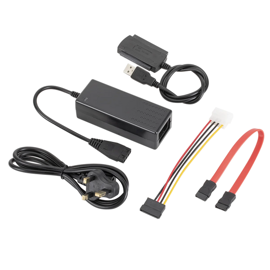 USB 2.0 IDE/SATA 3-in-1 Cable Power Supply ROHS Certified Tinned Copper Conductor Braid Shielding PVC Jacket in Stock