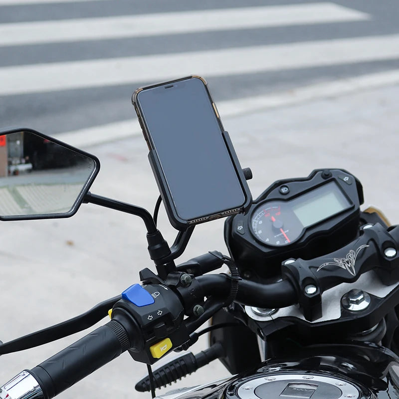 Aluminium Alloy Mobile Phone Holder Bike Motorcycle Cell Phone Holder Motorcycle Holder Phone Charger