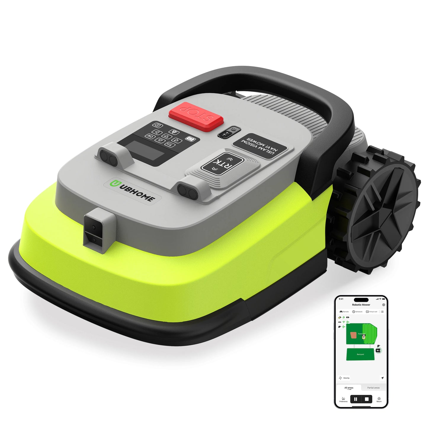 EU Sotcks UBHOME M10 Wireless Robot Lawn Mower, 1000m² ,with Full Frequency Band RTK+AI Vision and App Control  Quiet Lawnmower