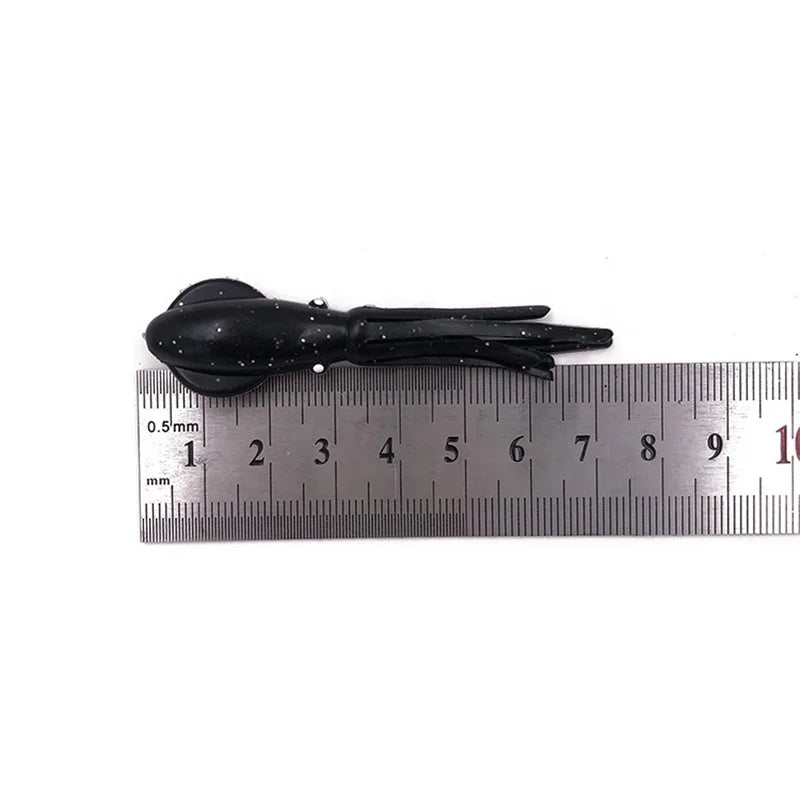 China Fishing Lure Supplier 3in 7.5cm 3g Trolling Squid Fishing Lure Solid Rubber Troll Squid Lure Luminous