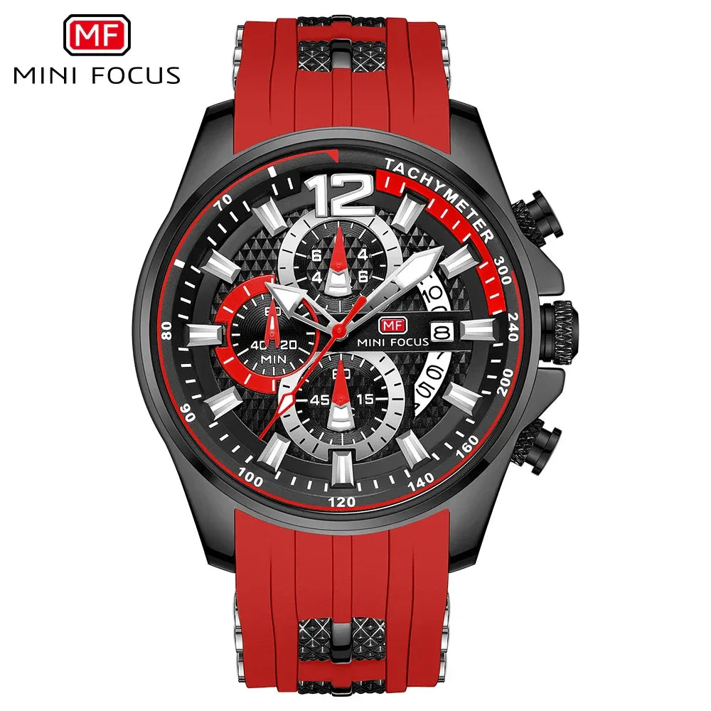 MINIFOCUS Watch Brand Luxury Analog Quartz Sport Men Watches Mens Silicone Waterproof Date Fashion WristWatch Relogio Masculino