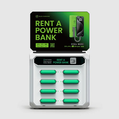 8 Slots Cable Billboard Rental Power Bank Sharing Powerbank Vending Machine Fast Chargers Shared Cell Phone Charging Station