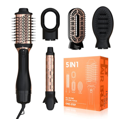 New Design Hot Air Brush 1200W 5 in 1 One Step Blow Dryer Comb Styler Electric Hair Dryer Volumizer Household & Hotel Use