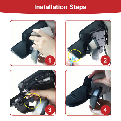 Adinkam Hidden WIFI Car DVR Dash Cam  Dash Cam for Audi 2019-2024 A1 A3 A4 A5 A6 A7 A8 Q2 Q3 Q5 Q7 Q8 RS S S5 S8 SQ5 SQ8 TT