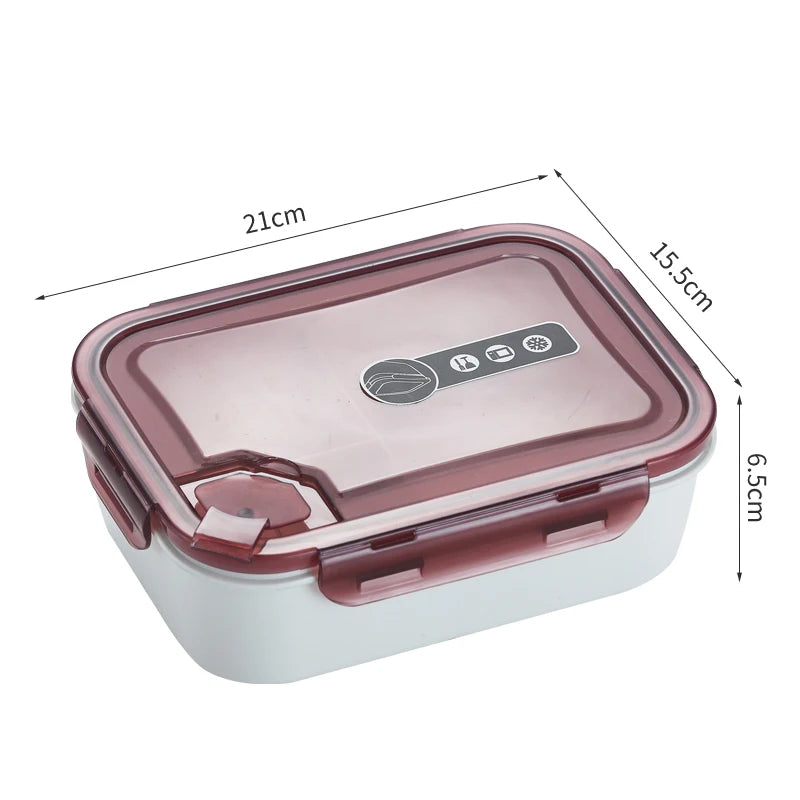 School Office Reusable Microwaveable Meal Prep Food Storage Container BPA-free PP 3 Compartment Simple Plastic Bento Lunch Box