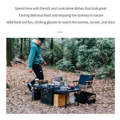 N10 for ROCKBROOK Custom 84L Aluminum Kitchen Storage Container Black Foldable Outdoor Camping Box for Car Travel Nature Hike