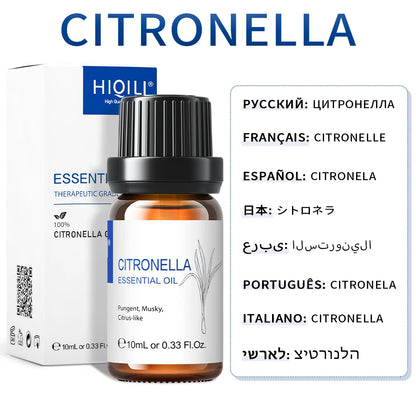 HIQILI Best Essential Oils ,100% Pure Nature for Aromatherapy | Humidifier, Massage,Diffuser, Skin & Hair Care,Perfume DIY-10ML