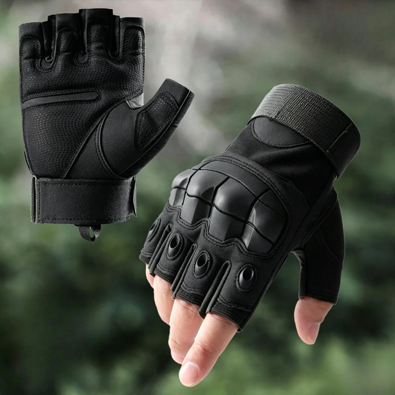 Tactical Fingerless Gloves Breathable, Non-Slip, Impact Resistant, for Outdoor Cycling, Motorcycle Riding, Rock Climbing