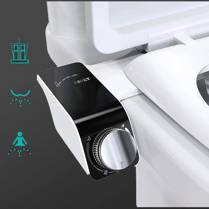 Ultra Slim Dual Nozzle Bidet Seat Sprayer Non-Electric Retractable Adjustable Water Pressure Modern ABS Plastic Hotels