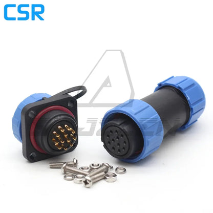 SP21 2/3/4/5/6/7/8/9/10/12 Pin IP68 Waterproof Connector Square Plastic Panel Mounting Connector Plug Female And Socket Male