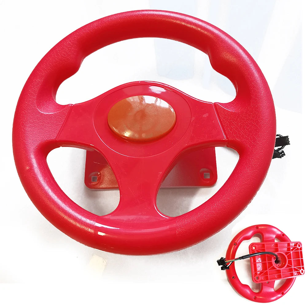 Plastic Steering Wheel Children Coin Operated Video Arcade Outrun Electronics Racing Simulator Car Driving Game Machine Kids