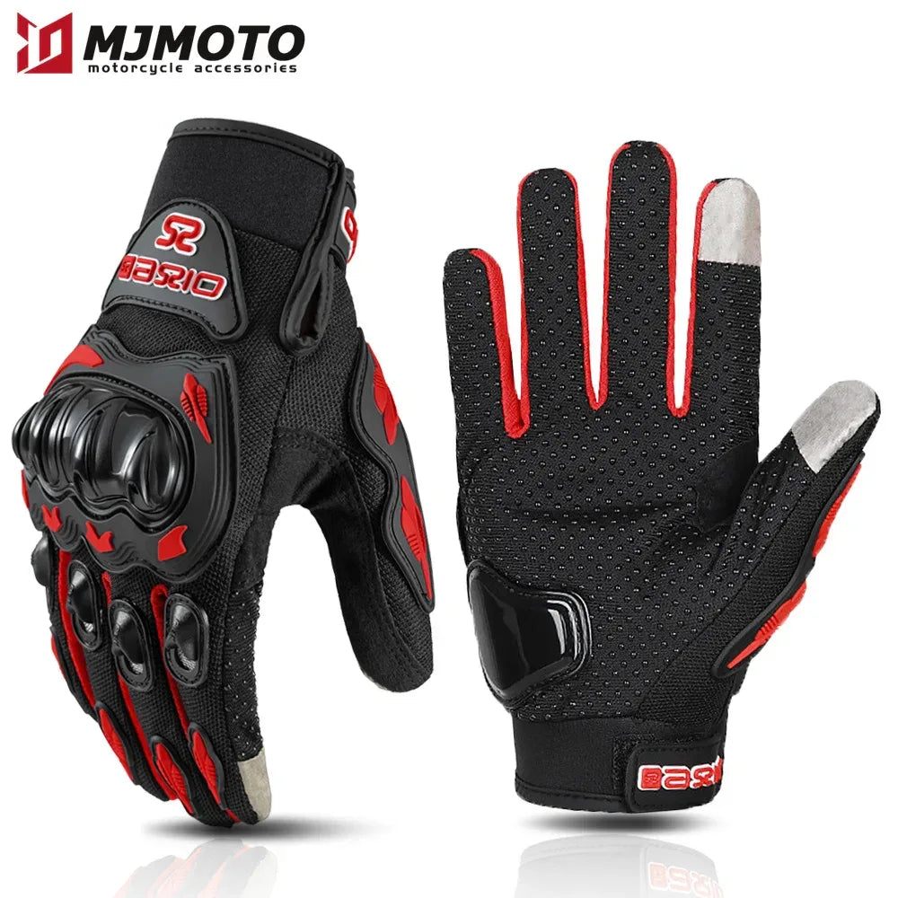 Motorcycle Gloves Summer Waterproof Touch Screen Full Finger Gloves Protective Anti-fall Guantes Moto Non-slip Riding Gloves