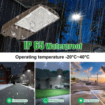150W LED Shoebox Light ETL DLC Qualified 3CCT Adjustable Outdoor Commercial Parking Lot Lighting 120-347V 5-Year Warranty