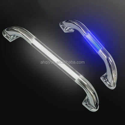12V 24V LED RV Entry Door Grab Handle 13 Inches White/Blue Lighted Assist Bar for Car Motorhome Caravan Marine/Yacht
