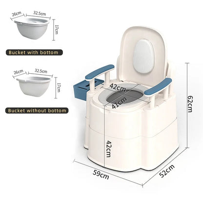 Factory Direct Portable PP Two Piece Toilet Elderly Pregnant Women Square Bowl S-Trap Drainage Outdoor Use Automatic Operation