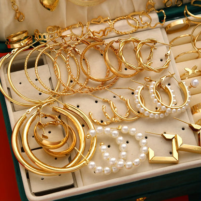 Perfect for Daily Wear 54pcs Christmas Jewelry Set - Elegant&Simple Ring,Earrings,Necklace,Bracelet for Women | Holiday Gifting