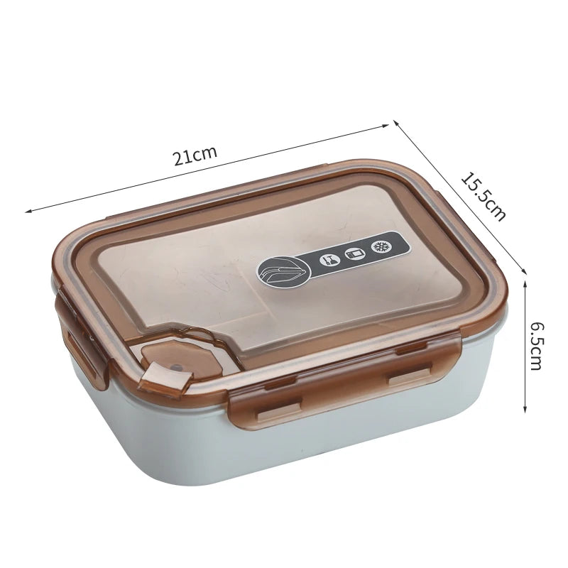 School Office Reusable Microwaveable Meal Prep Food Storage Container BPA-free PP 3 Compartment Simple Plastic Bento Lunch Box