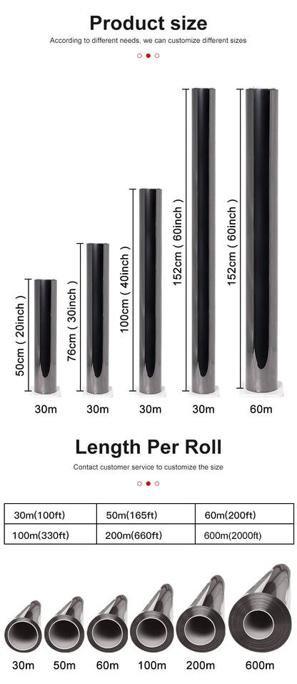 1mX2m High Rejection HIR100%% Nano Ceramic Car Window Tint Film Auto Glass Decorative Sun Control Film