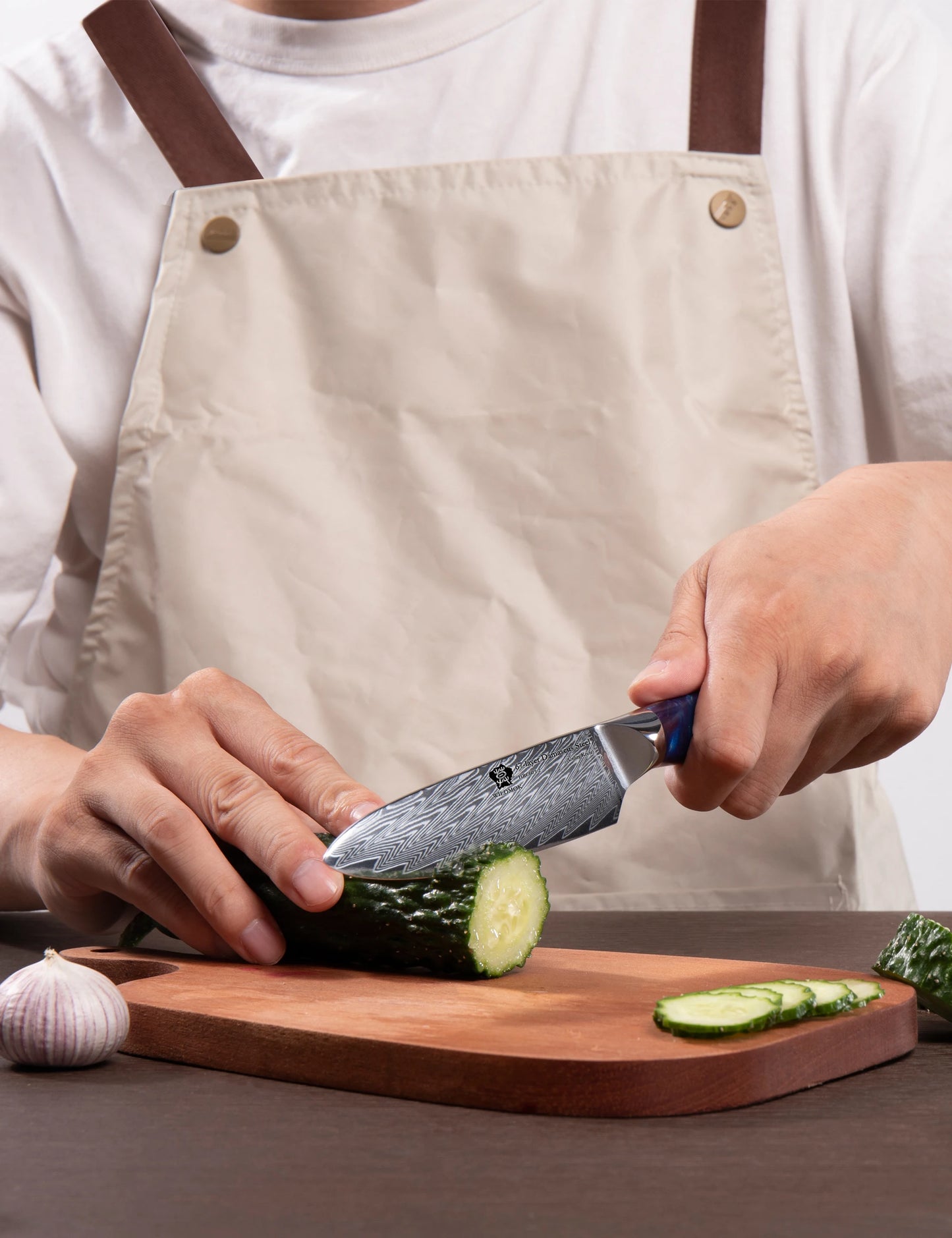 WILDMOK High Quality 5 Inch Utility Damascus Knife 67 Layers Damascus Steel Kitchen Paring Knife with Resin Handle