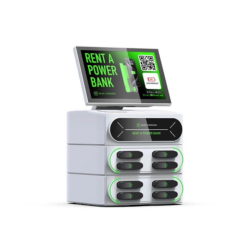 Bajie Charging 8 Slot Stackable Sharing Power Bank Vending Machine Cell Phone Charging Station Kiosk for Commercial Places