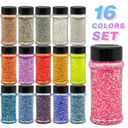 16 oz Snow Globe Glass Tumbler DIY Kit Supplies with UV DTF Cup Wraps Glitter Glass Bottle for Holiday Craft Gifts US Warehouses