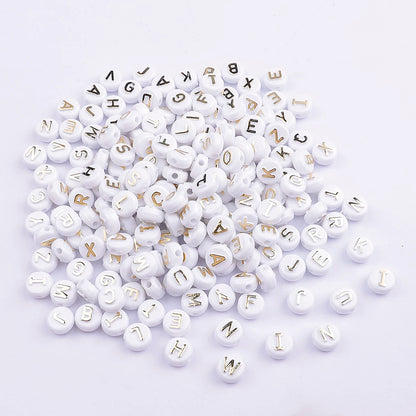 Factory Wholesale Transparent Letter Beads Spacer Loose Acrylic English Alphabet Bead for Diy Bracelet Waist Bag Jewelry Making