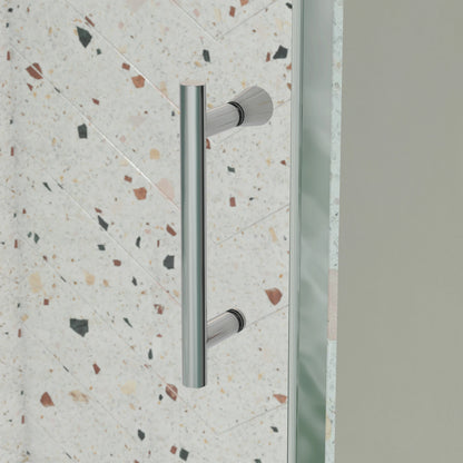 56-60" X 71" Chrome Pivot Shower Door, 1/4" SGCC Tempered Glass & Reversible Installation