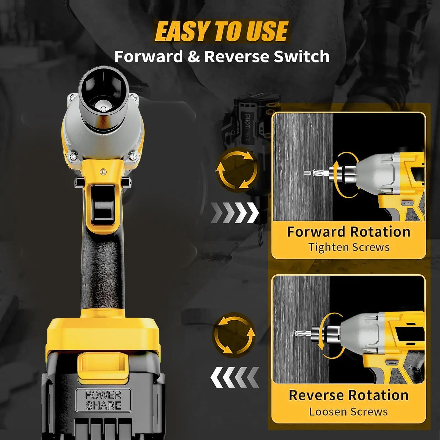 20V Brushless Cordless Impact Wrench Set 1 2 Inch Drive 430NM Max Torque Industrial Grade 3 in 1 Tool Kit Battery Powered