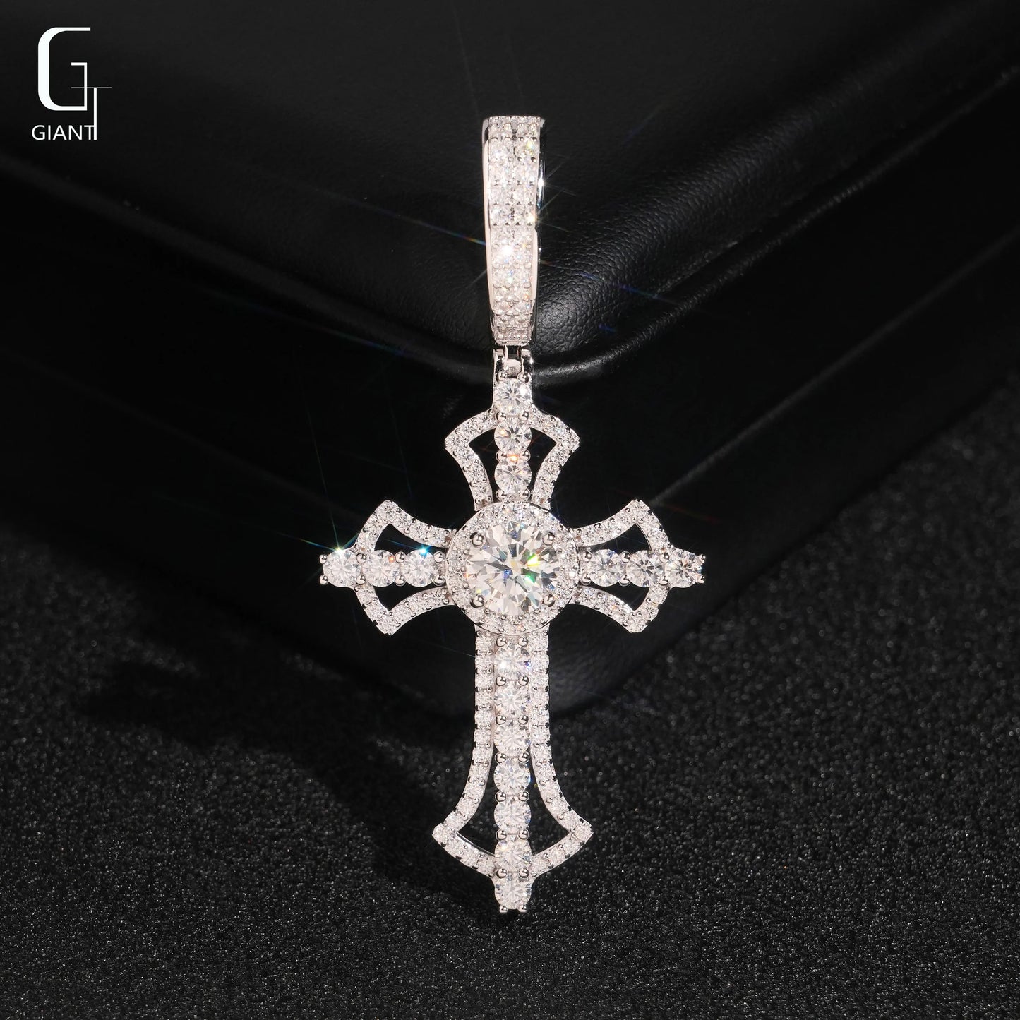USA Warehouse Ready to Ship Cross Charms Pendant 925 Sterling Silver Moissanite Iced Out Cross Pendant Men Pass Diamond Tester
