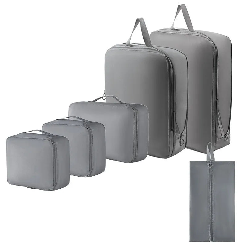 Factory 6 Pieces of Sets Portable Clothes Pouch Travel Bag Set Suitcase Organizers Packing Cubes Luggage Organizer for Travel