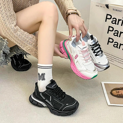2024 Versatile Dad Shoes Spring and Summer New Casual Shoes for Women  Mesh Soft Bottom Instagram Trendy Running Sneakers