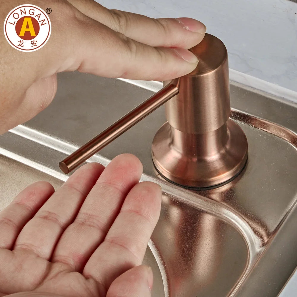 Kitchen 1000ml Hand Bottle Sink Soap Pump Dispenser Stainless Steel Liquid Soap Dispenser Ss304 Bottle for Kitchen Sink