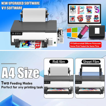 Colorsun New DIY Digital A4 XP600 Inkjet T-shirt Printing Machine Pet Film Transfer DTF Printer for T-shirts