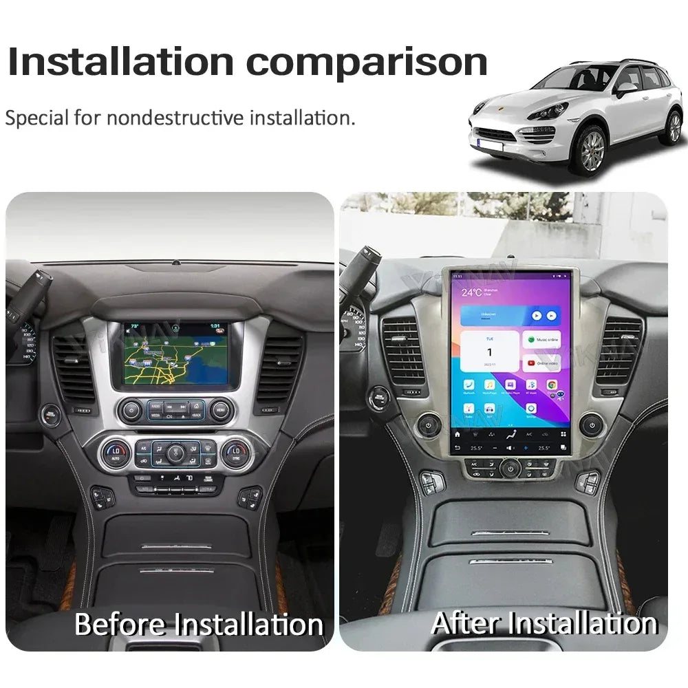 Vertical Screen GPS Navigation for Chevrolet Suburban Tahoe GMC Yukon 2014-2020 Android11 Auto Car Radio Multimedia Player 128GB