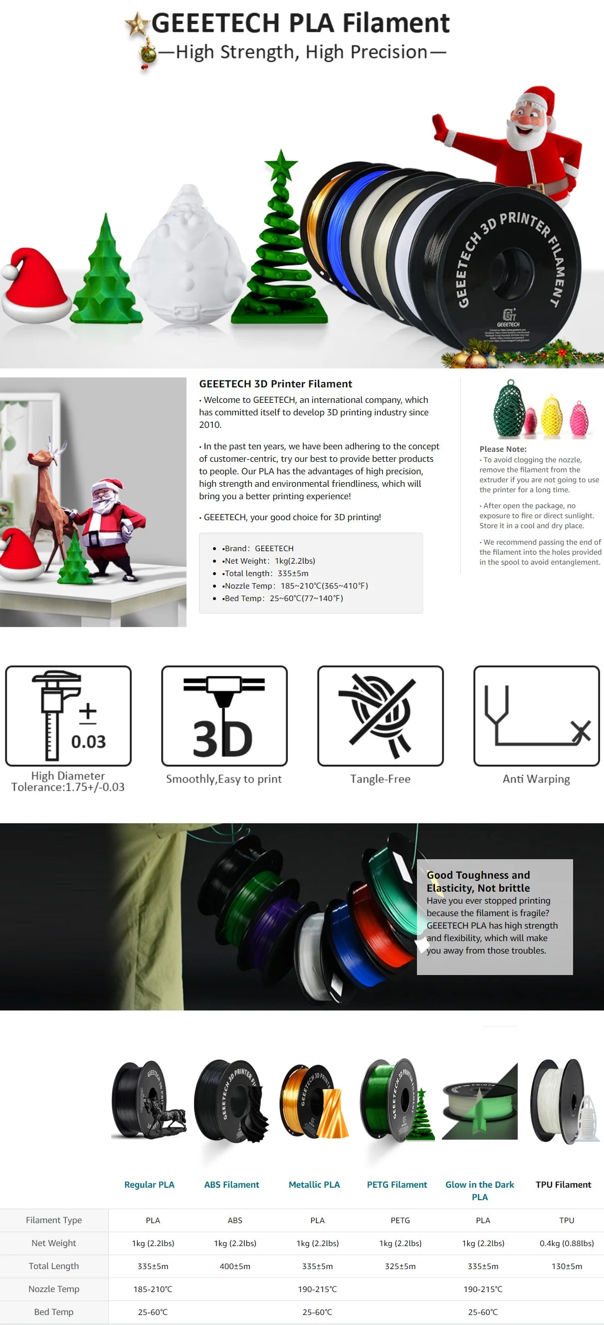 GEEETECH High-Speed PLA Filament 1.75mm 1kg 1 spool,Better Liquidity, Fast Curing, HS-PLA High-Speed 3D Printing Filament