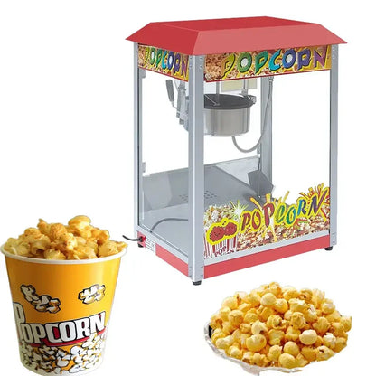 Red Roof Commercial Electric Pop Corn Making Maker Customized Popcorn Machine Popcorn Machine 8oz Kettle Popcorn Machine