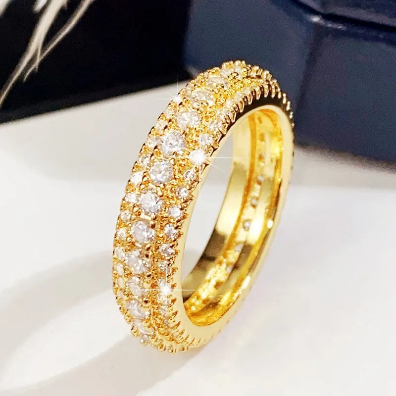F1652 White Gold Diamond Ring Round Brilliant Cut D Color Women's Classic Engagement Ring