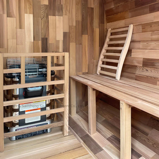 Traditional Red Cedar Sauna Cabin 2060mm Outdoor Sauna with Customize Glass Door for Patio Relaxation by PDG ibma