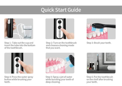 Electric Toothbrush Small Batch Customization logo Low MOQ  Powerful Smart Rechargeable 3 in 1Electric Toothbrush
