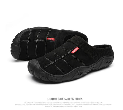 New Men Slippers Winter Bottom Soft Home Shoe Cotton Thick Slippers Indoor Slip-On Slides Comfortable Shoe Slippers Plus Size