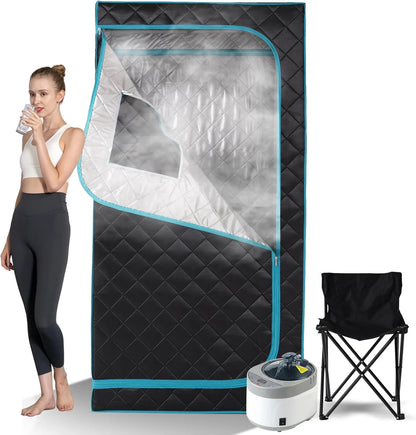 Smartmak 1 Person Size Portable Sauna Steam Sauna Tent Box Full Body Sauna for Home Spa